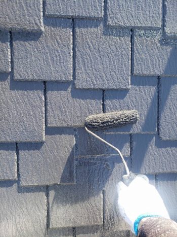 外壁塗装 三鷹市Ｈ様邸 屋根上塗り中2020041424642