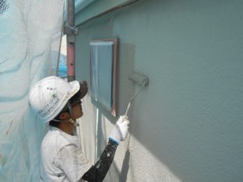 外壁塗装 杉並区S様邸 外壁上塗り中 20180703 DSCN2100