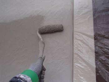 外壁塗装 杉並区Ｔ様邸 外壁上塗り中2020121619456