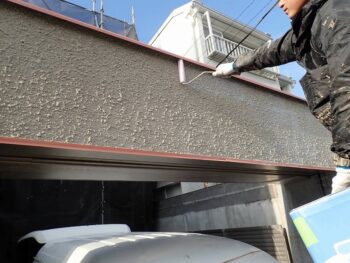 外壁塗装 世田谷区Ｈ様邸 門塀下塗り中2021020820574
