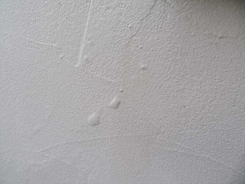 壁にふくれがありました。このふくれに穴が開くとはがれにつながります。