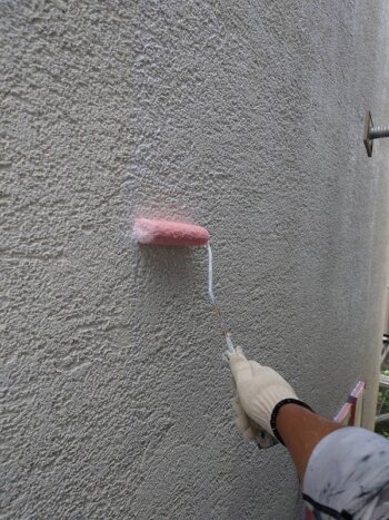 外壁塗装 世田谷区K様邸 外壁下塗り中 2022070521251