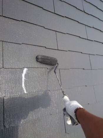 外壁塗装 三鷹市U様邸 屋根上塗り中2022091322917