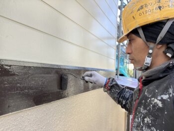 外壁塗装 武蔵野市E様邸 帯板塗装中 20240226S__32899084_0